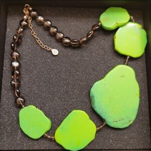 Barse 925 Sterling Chunky Green Turqoise Necklace